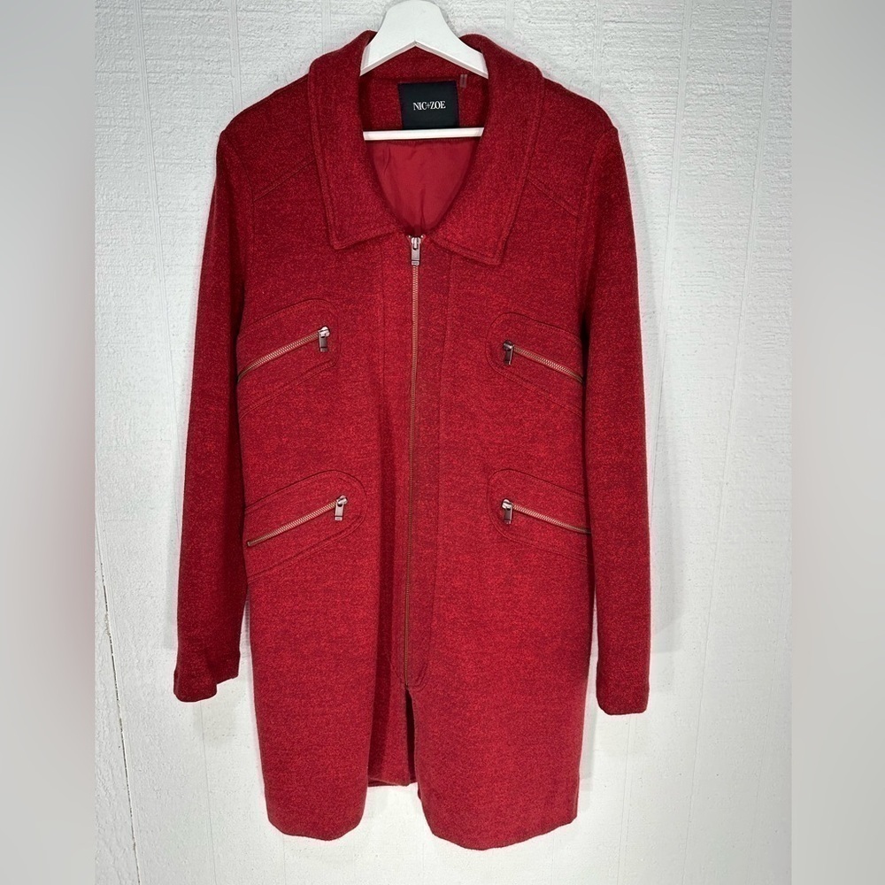 Nic+Zoe long jacket red size XL